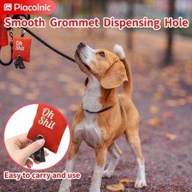 Dog Poop Bag Holder, 4Pcs Poop Bag Dispenser with Carabiner Clip for Leash Attachment, Waste Bag Dispenser Carrier for Walking Running Outdoor Bicycle Accessory