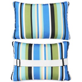 Enipate Outdoor Pillow for Chaise Lounge Chair Pack of 2 Water Resistant Headrest Lumbar Pillows with Adjustable Elastic Strap Removable Machine Washable for Pool Patio Beach Chair Garden Furniture