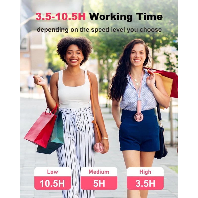 Coohea Mini Handheld Fan, Small Cute Design, 3 Powerful Speeds,