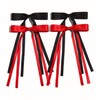 4pcs Ribbon Bowknot Hair Clips for Women with Long Tails,