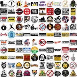 Funny Hard Hat Stickers 100 Pack Laptop Stickers,Hilarious Vinyl Waterproof Stickers for Water Bottles Skateboard Scrapbook Bike Computer,Phone,-Graffiti Stickers Pack for Teens Girls Kids