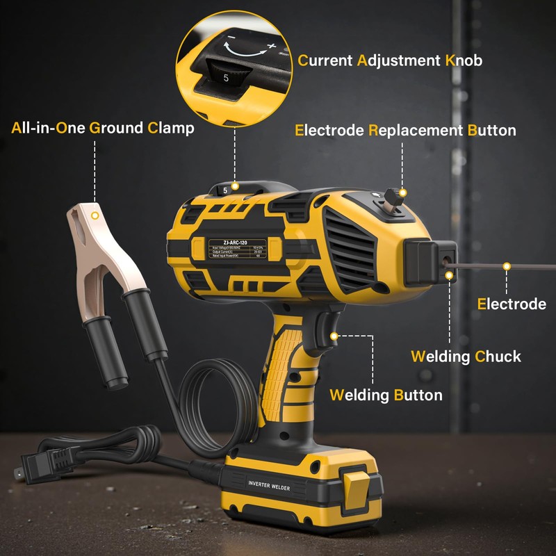 ZEGJAW Welding Machine Portable,110V ARC Handheld Electric Welder Gun with