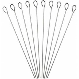 10 Pack Heavy Duty Metal Skewers| 35cm Reusable BBQ Appetizer Steel Sticks| Essentials Fruit, Veggies, Meat,Kabob, Grilling Cocktail Party