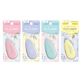 Kokuyo Tape Glue Dot Liner, Flick Limited Edition, Newtro Body, Set of 4 Colors, TA-DM4900-06X4SET