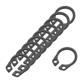 sourcing map 50 Pcs External Retaining Rings, 9.3mm 65Mn Carbon Steel External Circlip Snap Rings Round Wire Snap Rings for Valves Electrical Appliances, Black