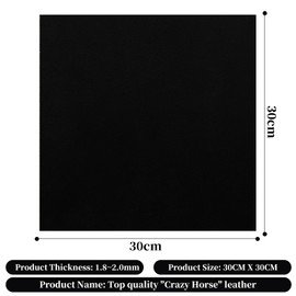 MeYuxg Leather Sheet for Crafts, Genuine Leather Fabric 30 X 30 cm, No FauxLeather, Ideal for use as Protective Pads, Crafting Kit for Earrings, Hair Bows - Black