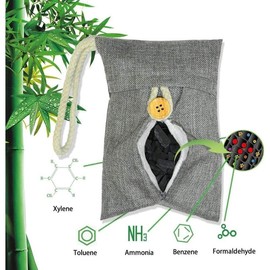Charcoal bags Odor Absorber Activated Bamboo Charcoal Air Purifying Bag for Home Odor Eliminator Car Air Freshener for Closet Deodorizer Shoe Room Basement Litter Box Pet safe Bag 15Packs*100g