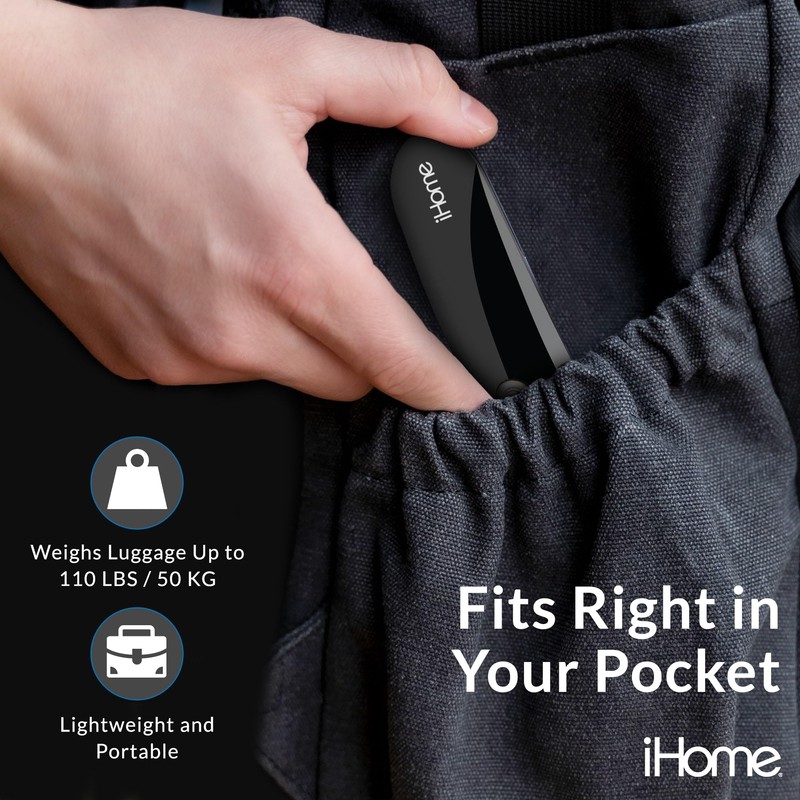 iHome Digital Luggage Scale - 110lbs Portable Suitcase Scale with