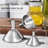 Metal Stainless Steel Funnel, Large Medium Small Funnel Set of