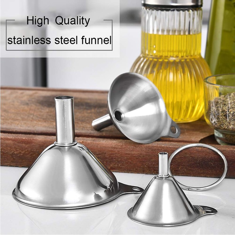 Metal Stainless Steel Funnel, Large Medium Small Funnel Set of