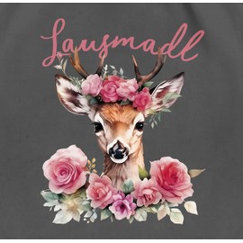 Shirtracer - Gym Bag Backpack - Compatible with Oktoberfest Bag - Lausmadl Deer Antlers I Louse Girl I Cheeky Girl I Lousy Girl I Lousy Girl, 04 Dark Grey, Unit size