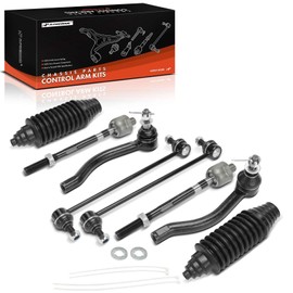 A-Premium Set of 8, Front Sway Bar Link, Inner Outer Tie Rod End, Rack and Pinion Bellow Kit, Compatible with Nissan Maxima 2009-2014