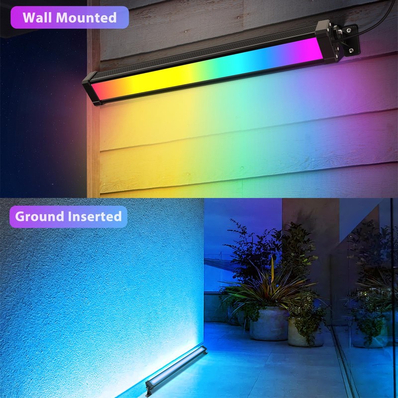 MEIKEE 42W Wall Washer Lights, RGBCW Smart APP Waterproof Outdoor