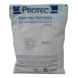 Generic Compresa quirúrgica para vientre esteril 24x20 protec c/5 pz, color blanca, tamaño 24x20