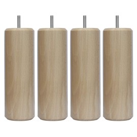 Margot Chameleon Cylinder - Set of 4 Wooden Bed Frame Legs Natural Varnish 5 x 5 x 18 cm