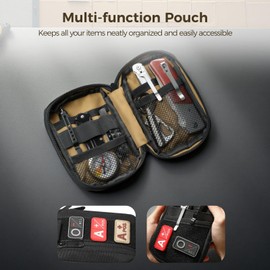 EDC Pouch, Quick Access Oxford Cloth Organizer with Zipper Pocket and Patch Area, Compact Everyday Carry Bag for Men, Utility Pouch for Tools, Phones, and Small Essentials