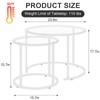 aboxoo White Nesting Glass Table Set of 2, Small Glass