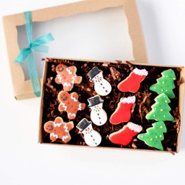 1 Dz. Mini Christmas Gift Boxed Cookies! Perfect Stocking Stuffer or Office Treats! Christmas Birthday Themed Party Favors or Gift!