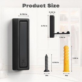 Techchii Foldable Wall Hooks, Pack of 2 Clothes Hooks, Foldable Space-Saving Folding Hooks, Wall, Invisible Coat Hooks for Jackets, Towels, Scarves (Black)