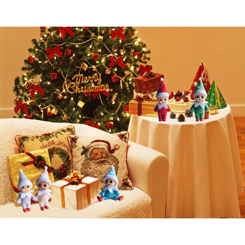 WULEEUPER Tiny Baby Elf Doll | Christmas Miniature Decoration |