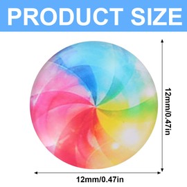 AEIOPRS Glass Stones Round Mosaic Dome Glass Cabochons for Photo Jewellery and Decoration 12 mm Mixed Colour Colourful Flower Series Pack of 50