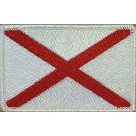 ALABAMA STATE Flag Iron-On Patch Embroidered Tactical Morale Military Patch #10 (WHITE BORDER)