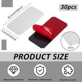 BENECREAT 30Pcs Silver Aluminum Name Plates, 4x2 Inch Notched Corner Laser Engraving Tags with Adhesive Backing for DIY Crafts, Custom Frame Name Label, Aluminum Stamping Blanks, 1mm Thick