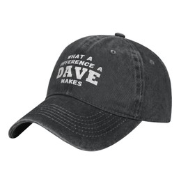 What A Differences A Dave Makes Hat Baseball Cap Hats for Men Adjustable Hat Black