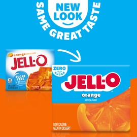 Jell-O Orange Sugar Free Gelatin Dessert Mix (24 ct Pack, 0.3 oz Boxes)