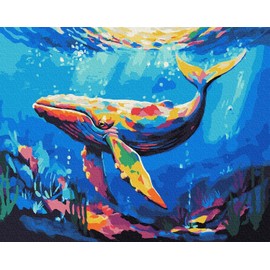 Whale Paint by Numbers Kit for Kids, Adults Paint by Number Kits on Canvas Kids Painting by Number Kit Adult Crafts Kits for Women Girls Boys, Color Whale