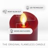 Luminara Classic Slim Flameless LED Candle, Burgundy 2" x 7.9",
