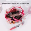 ZMZZ Cute makeup bag, transparent portable makeup bag, waterproof toiletries