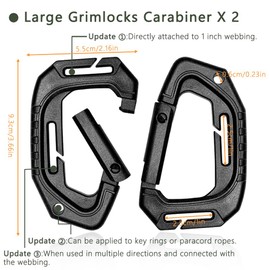INLAZTIM Pack of 18 Molle Accessories Carabiner Clips Molle System Belt Loops Molle Strap Attachments for Tactical Backpacks Bag Vest (Black)