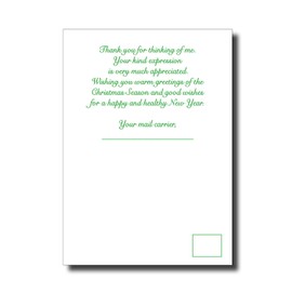 Mail Carrier Christmas Thank You Postcards 25 pack Brick Mailbox - Kards by Kaylee