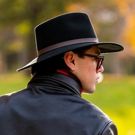 Bigalli 100% Wool Felt Australian Hat for Women Men Crushable Waterproof Nubuck Leather Band | Outback Cowboy Cowgirl | Black X Large