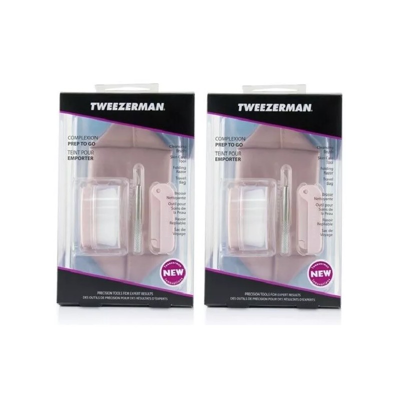 2 Pack- Tweezerman Complexion Prep To Go Set Skincare, 3pcs