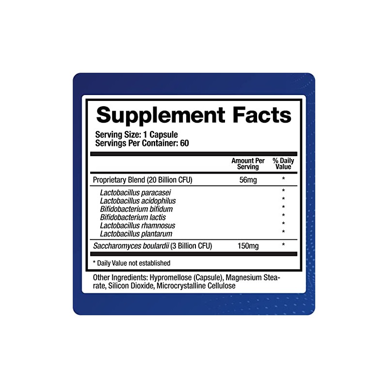 Support Biotic (60 Capsules20 Billion CFU) - Saccharomyces Boulardi, Lactobacillus