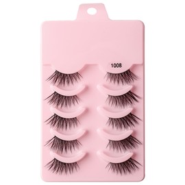 5 Pairs 3DShort Mink Eyelashes Super Dense Stage Makeup Natural False Eyelashes Long Eyelashes Extension Fake Eyelashes Handmade (1008)