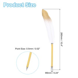 PATIKIL White Gold Feather Ballpoint Pens Bulk, Metal Holder Black Ink Vintage Quill Writing Pens with 5 Pieces Refill for Office, Wedding Signature, Gold