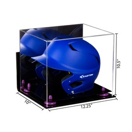 Better Display Cases Versatile Acrylic Display Case - Medium Rectangle Box with Mirror, Wall Mount, Purple Risers and Black Base 12.25" x 10" x 10.5" (V22)
