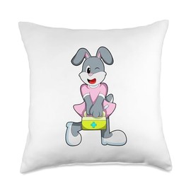 Rabbit Nurse First aid kit Throw Pillow