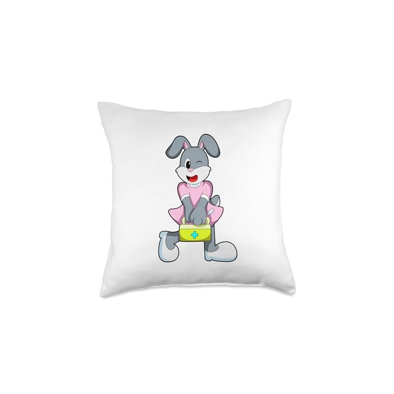 Rabbit Nurse First aid kit Throw Pillow