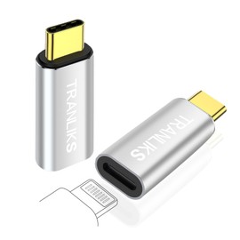 TRANLIKS for Lightning to USB C Male Adapter (2 Pack), Only Supports 60W PD Fast Charging and Data Transfer for 15/16 and Other Type c Devices - Silver
