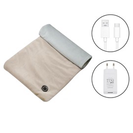 USB Heating Pad, Electric Heat Pad for Back Neck Shoulder, USB Electric Blanket Heat Blanket with Fast Heating Technology, Safe Heat Pads, Washable Heating Pad, Heating Surface 15 x 33 cm (Khaki)