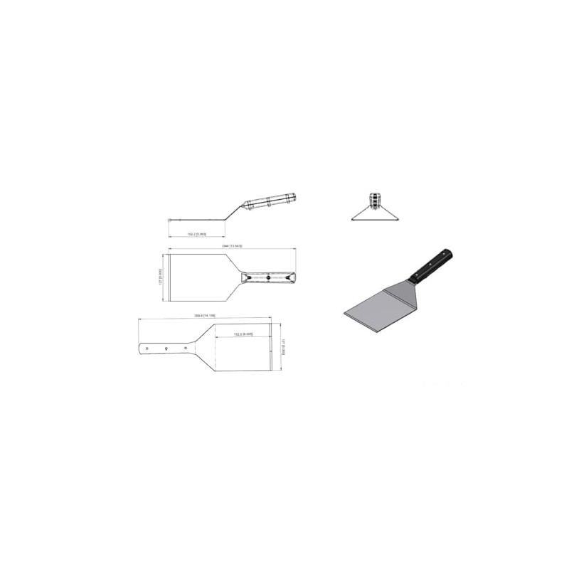 Heavy-Duty Stainless Steel Grill Spatula - 13.5" x 5" (1