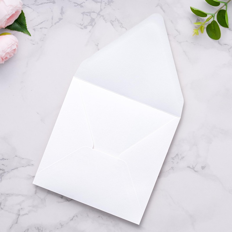 50 PCS/Pack Square Envelopes, Euro Flap White Envelopes