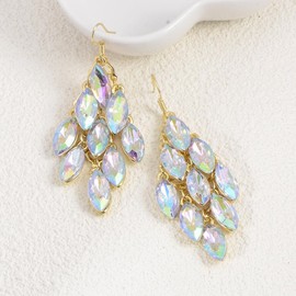 TOFBS Earrings for Women Oversized Leaves Cluster Dangle Bohemia Tassels Drop Earrings Hypoallergenic Fashion Jewellery Christmas Valentine's Day Engagement, Artificial crystal, Artificial crystal
