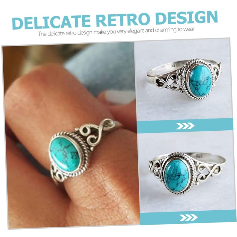 TEHAUX Pcs Elegant Ring for Women Western Jewelry Vintage Style
