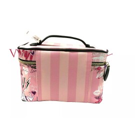 Victoria's Secret Train Makeup Cosmetic Duo Case Pink Stripe Graffiti NWT