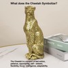 Modern Polyresin 11" H Gold Cheetah Figurine Sitting Home Decor